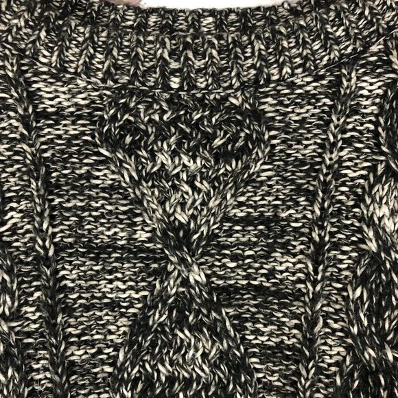 Maje Cable Knit Sweater Black White Heather/Marled Cotton/Linen/Kid Mohair M - Picture 6 of 8